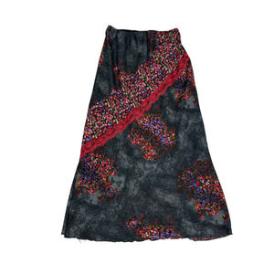 Vintage 90s Rag Womens Size M Floral Midi Skirt *Flaw